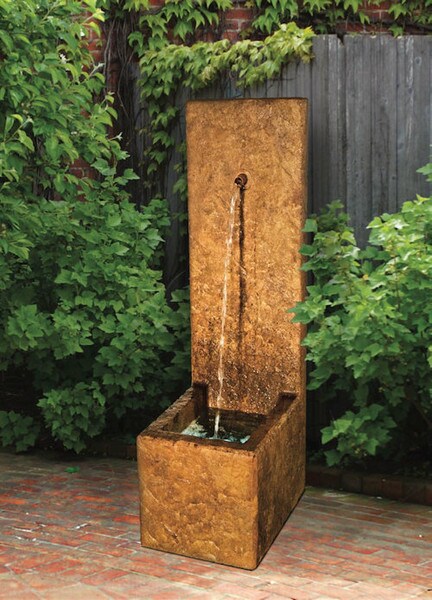 Rock Face Single Spout Fountain crafted in America of Cast Stone Art